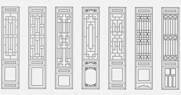 景宁常用中式仿古花窗图案隔断设计图